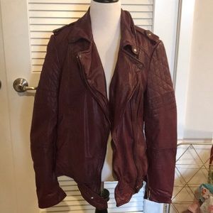 Burgundy leather jacket